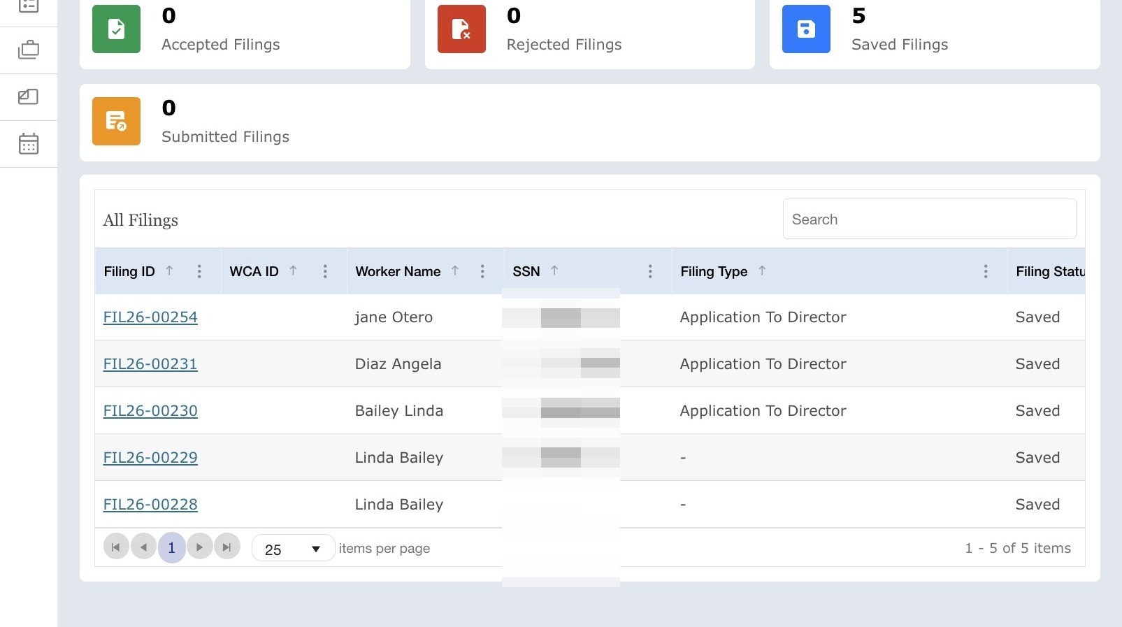 Dashboard and account menu